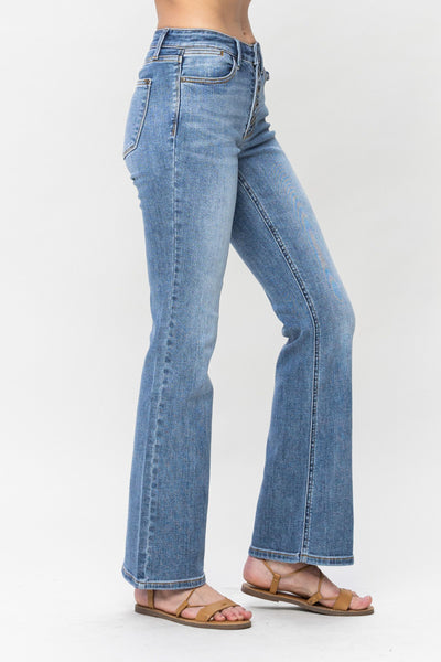 Judy Blue Mid Rise Vintage Button Fly Bootcut Denim 82551-Jeans-Sunshine and Wine Boutique