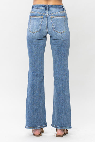Judy Blue Mid Rise Vintage Button Fly Bootcut Denim 82551-Jeans-Sunshine and Wine Boutique