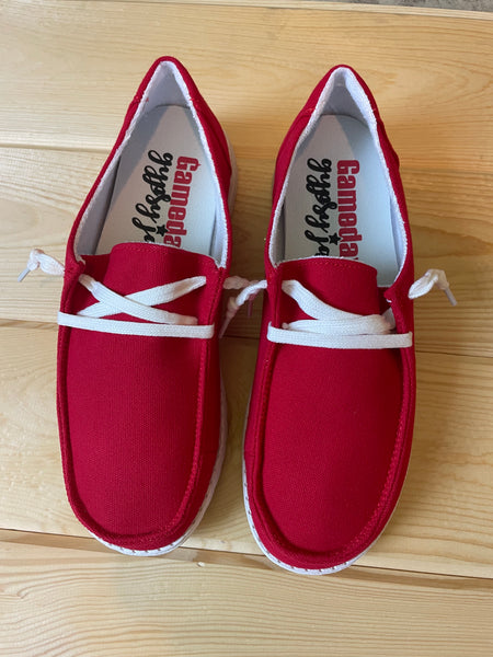 Gypsy Jazz "Game Day 2" Red Slip-on Shoes-Shoes-Sunshine and Wine Boutique