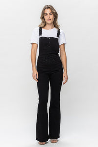 Judy Blue High Waist Tummy Control Top Retro Flare Overall Denim 88690-Jeans-Sunshine and Wine Boutique