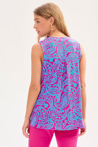 Dear Scarlett Dear Scarlett Lizzy Tank Top in Pink/Aqua