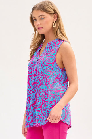 Dear Scarlett Dear Scarlett Lizzy Tank Top in Pink/Aqua