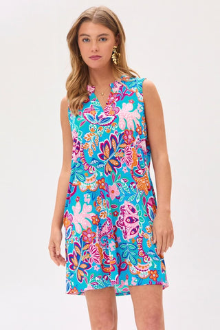 Dear Scarlett Dear Scarlett Lizzy Tank Dress in Blue