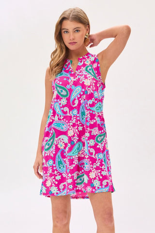 Dear Scarlett Dear Scarlett Lizzy Tank Dress in Hot Pink