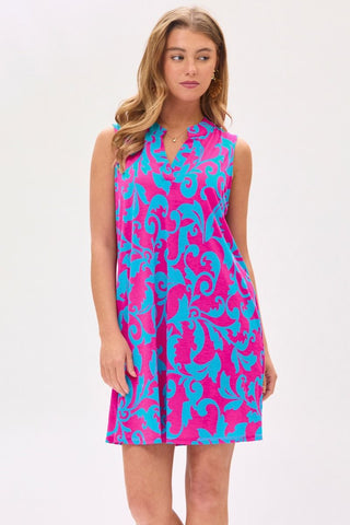 Dear Scarlett Dear Scarlett Lizzy Tank Dress in Magenta Teal
