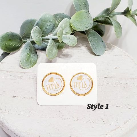 Bridal Studs | Style 1-Earrings-Sunshine and Wine Boutique