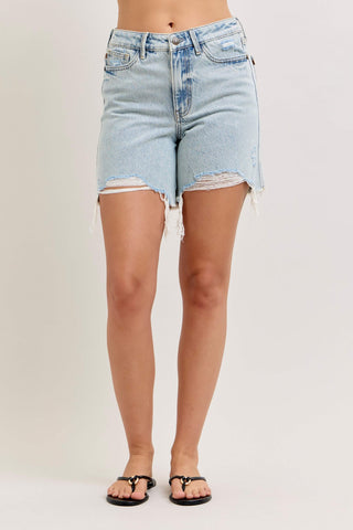 Judy Blue High Waist Rigid Magic Phone Pocket Dad Denim Short 150363
