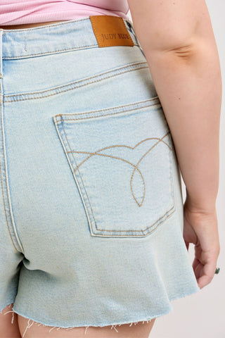 Judy Blue High Waist Button Fly Rigid Magic Cut Off Denim Short 150380