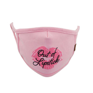 C.C Out of Lipstick Face Mask, Pink-Face Mask-Sunshine and Wine Boutique