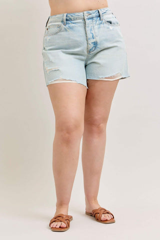 Judy Blue High Waist Button Fly Rigid Magic Cut Off Denim Short 150380