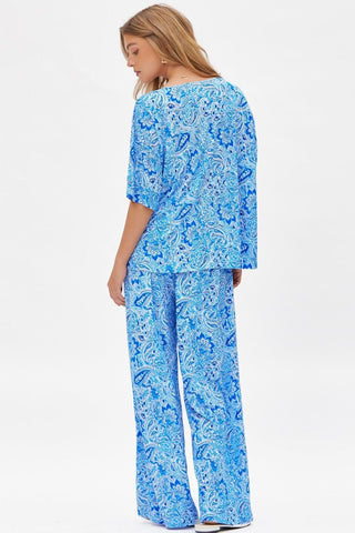 Dear Scarlett Dear Scarlett Cabana Set in PaisleyRoyal Blue