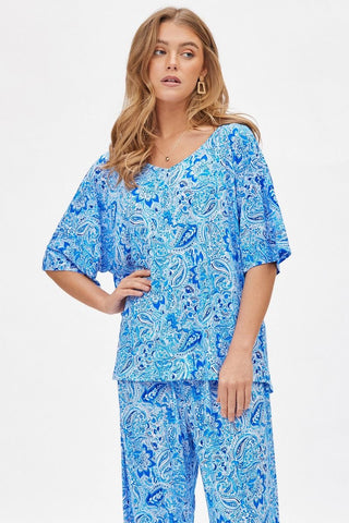 Dear Scarlett Dear Scarlett Cabana Set in PaisleyRoyal Blue
