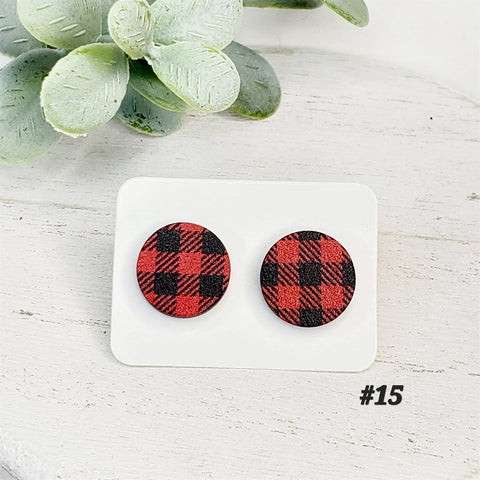 Christmas Wood Studs | Style 15-Sunshine and Wine Boutique