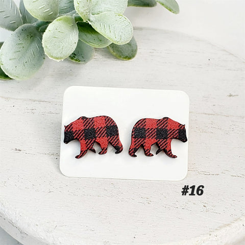 Christmas Wood Studs | Style 16-Sunshine and Wine Boutique