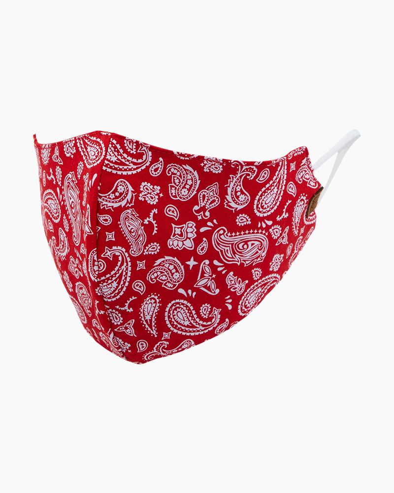 C.C Paisley Face Mask, Red-Face Mask-Sunshine and Wine Boutique