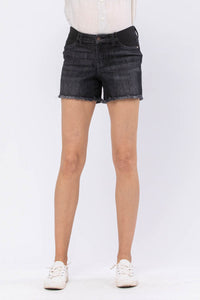 Judy Blue Bloom High Waist Cut Off Maternity Denim Shorts 91501-Jeans-Sunshine and Wine Boutique