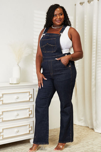 Judy Blue High Waist Classic Wide Leg Denim Overalls 88630 - Exclusive-Jeans-Sunshine and Wine Boutique