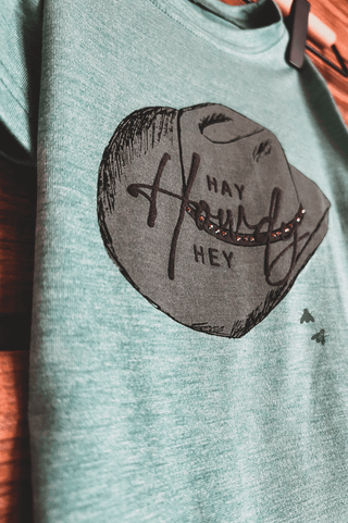 2 Fly Girl's Hey Howdy Tee, Teal