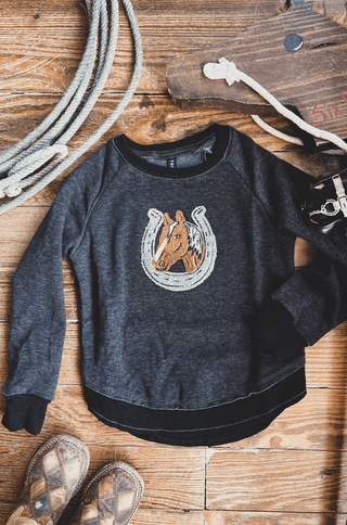 2 Fly Kid's Good Ol Days Long Sleeve Tee, Charcoal