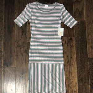 LuLaRoe Julia 3/4 Sleeve Dress Size XS Striped-Dresses-Sunshine and Wine Boutique