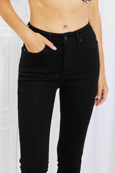 Judy Blue Mila Full Size High Waisted Shark Bite Hem Skinny Jeans - Exclusive-Jeans-Sunshine and Wine Boutique