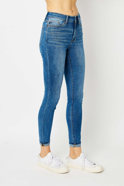 Judy Blue Full Size Cuffed Hem Skinny Jeans 82449 - Exclusive-Jeans-Sunshine and Wine Boutique