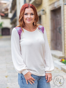 Southern Grace Get Your Calm On Raglan Long Sleeve with Tie Dye-Shirts & Tops-Sunshine and Wine Boutique