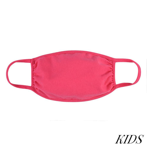 Sunshine & Wine Boutique Kids Round Solid Pink T-Shirt Cloth Face Mask-Face Mask-Sunshine and Wine Boutique