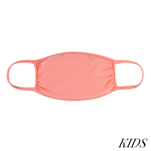 Sunshine & Wine Boutique Kids Round Solid Peach T-Shirt Cloth Face Mask-Face Mask-Sunshine and Wine Boutique
