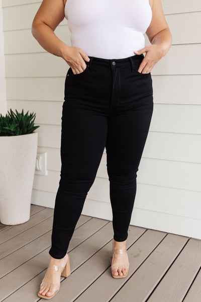 Judy Blue High Rise Control Top Classic Skinny Jeans in Black 88757 - Exclusive-Jeans-Sunshine and Wine Boutique
