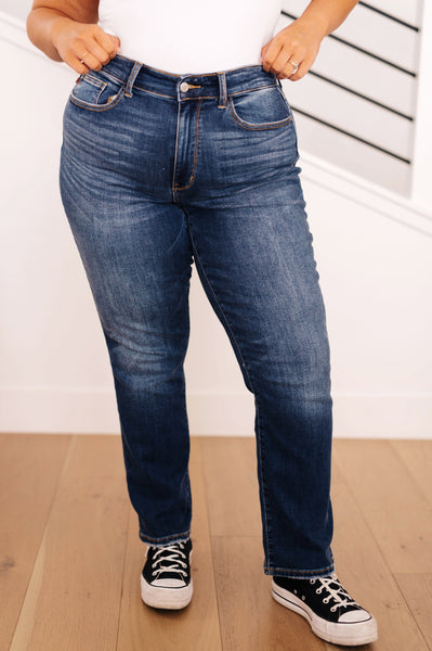 Judy Blue Estelle High Waist Thermal Straight Jeans - Exclusive-Jeans-Sunshine and Wine Boutique