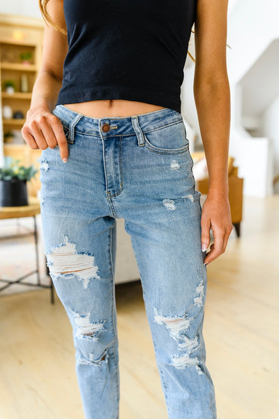 Judy Blue Florence High Waist Destroyed Boyfriend Jeans - Exclusive-Jeans-Sunshine and Wine Boutique
