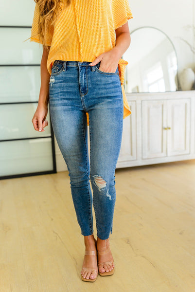 Judy Blue Hi-waisted Dandelion Embroidery Skinny - Exclusive-Jeans-Sunshine and Wine Boutique