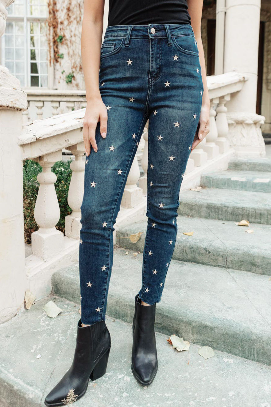 Judy Blue High Rise Starlight Skinnies - Exclusive-Jeans-Sunshine and Wine Boutique