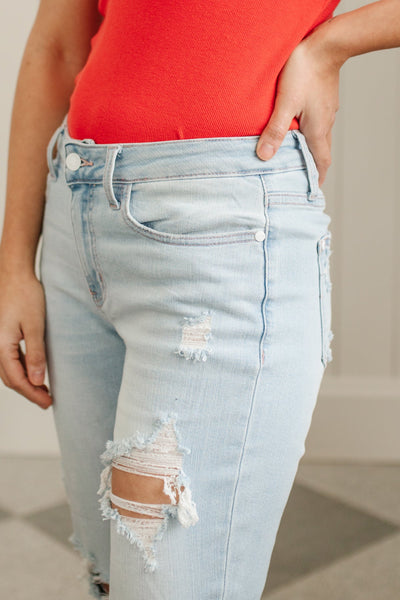 Judy Blue High Rise Super Light Destroyed Boyfriend Jeans - Exclusive-Womens-Sunshine and Wine Boutique