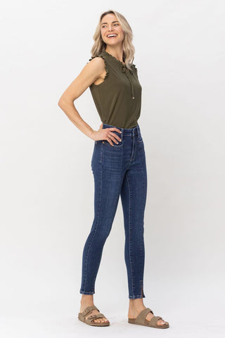 Judy Blue High Waist Front Inseam & Slit Skinny Denim Jeans 82494