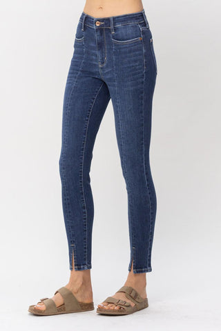 Judy Blue High Waist Front Inseam & Slit Skinny Denim Jeans 82494