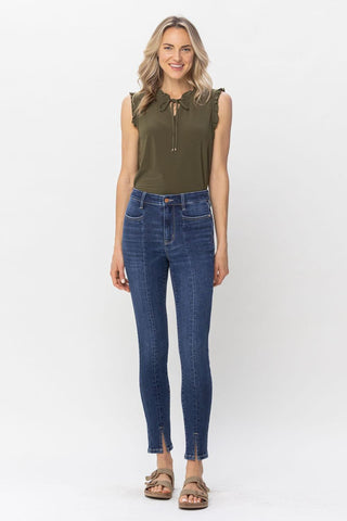 Judy Blue High Waist Front Inseam & Slit Skinny Denim Jeans 82494