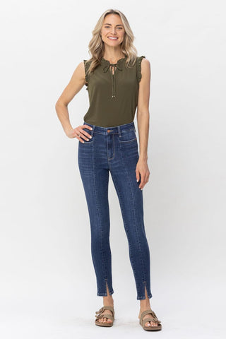Judy Blue High Waist Front Inseam & Slit Skinny Denim Jeans 82494