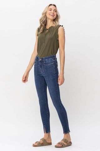 Judy Blue High Waist Front Inseam & Slit Skinny Denim Jeans 82494
