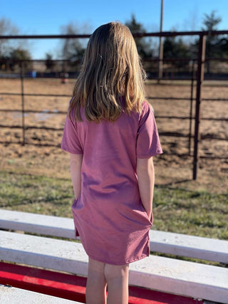 Lucky & Blessed Girl's Pink Suede Mini Dress