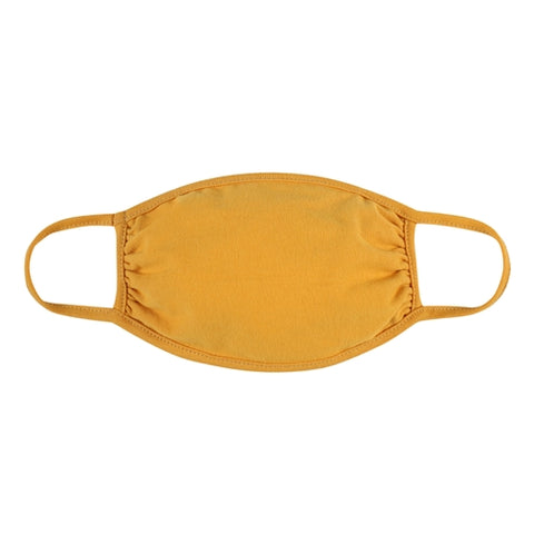 Sunshine & Wine Boutique Kids Round Solid Mustard Print T-Shirt Cloth Face Mask-Face Mask-Sunshine and Wine Boutique