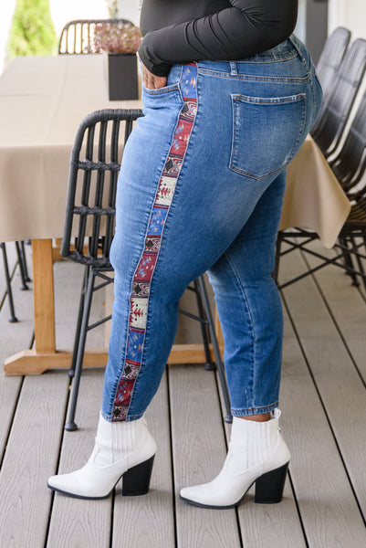 Judy Blue Rio Western Print Relaxed Jeans - Exclusive-Jeans-Sunshine and Wine Boutique