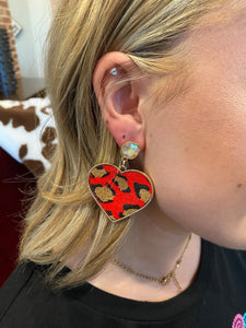 Ashlyn Rose Don't Go Breaking My Heart Gold Leopard Stud Dangle Earrings-Earrings-Sunshine and Wine Boutique