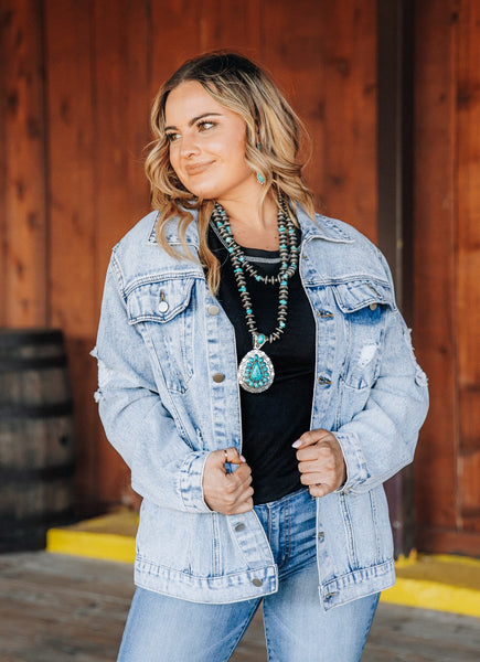 Southern Grace Blue Jean Baby Jacket-Coats & Jackets-Sunshine and Wine Boutique