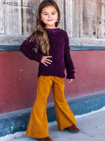 Southern Grace Girl's Sugar And Spice Flare Pants, Camel-Clothing-Sunshine and Wine Boutique