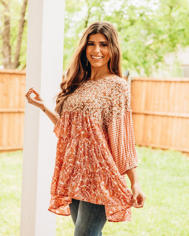 Southern Grace Season of Blooms Floral Long Sleeve Top, Pink-Shirts & Tops-Sunshine and Wine Boutique
