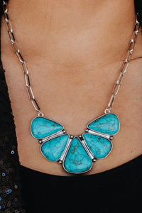 Ashlyn Rose Moth To The Flame Turquoise Stone Necklace-Necklaces-Sunshine and Wine Boutique