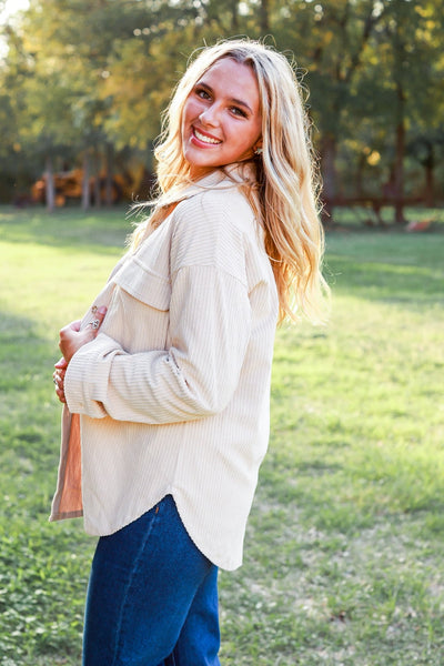 Southern Grace Casual Magic Shacket, Beige-Coats & Jackets-Sunshine and Wine Boutique