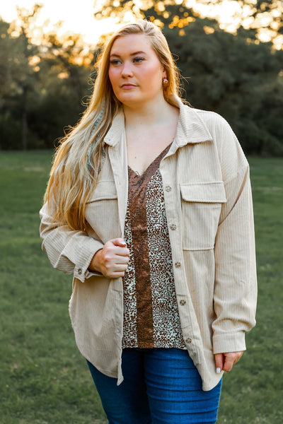 Southern Grace Casual Magic Shacket, Beige-Coats & Jackets-Sunshine and Wine Boutique